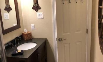 The Bathroom contains a marble vanity sink