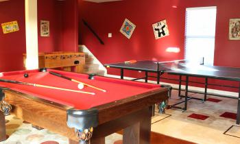 Our Gameroom has ping-pong, pool, foosball, and board games!